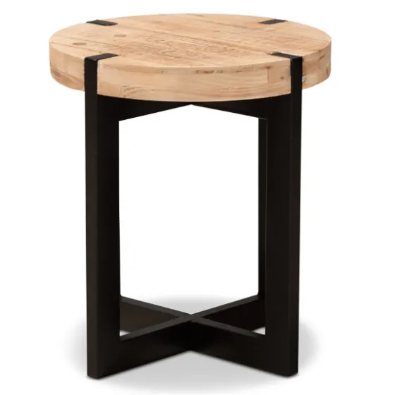 Natural Wood Cross Base Side Table-Kirkland's Home Cheap