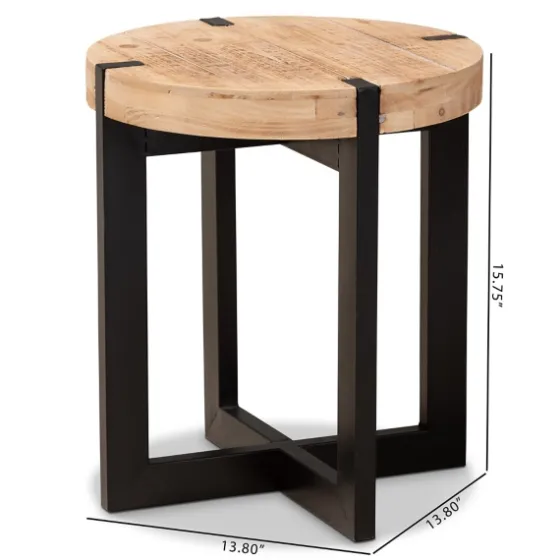 Natural Wood Cross Base Side Table-Kirkland's Home Cheap
