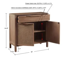 Natural Wood 2-Door Cane Webbing Chest-Kirkland's Home Best