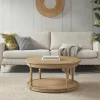Natural Wood Finish Turned Leg Round Coffee Table-Kirkland's Home Hot