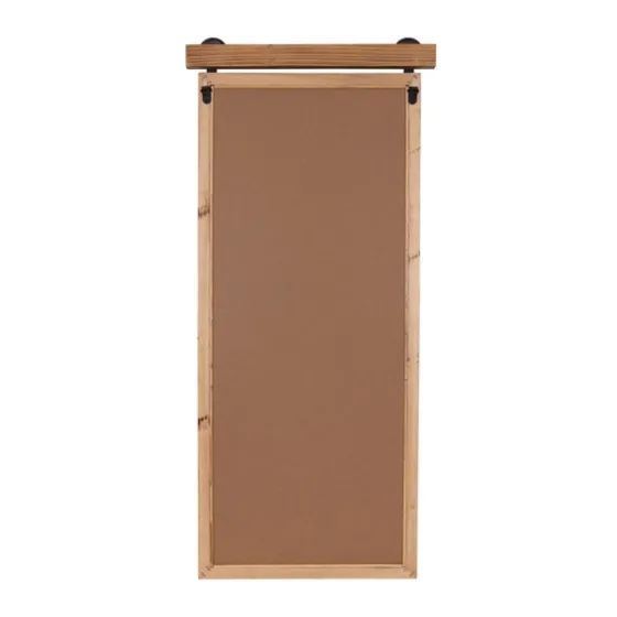 Natural Wood Frame Black Metal Window Mirror-Kirkland's Home Store