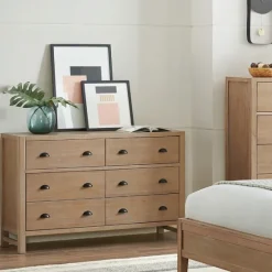 Natural Wood Grain 6-Drawer Dresser-Kirkland's Home Sale