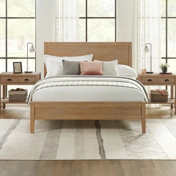 Natural Wood Grain Panel Queen Bed-Kirkland's Home Clearance