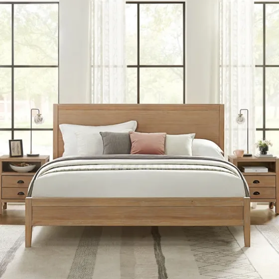 Natural Wood Grain Panel King Bed-Kirkland's Home Shop
