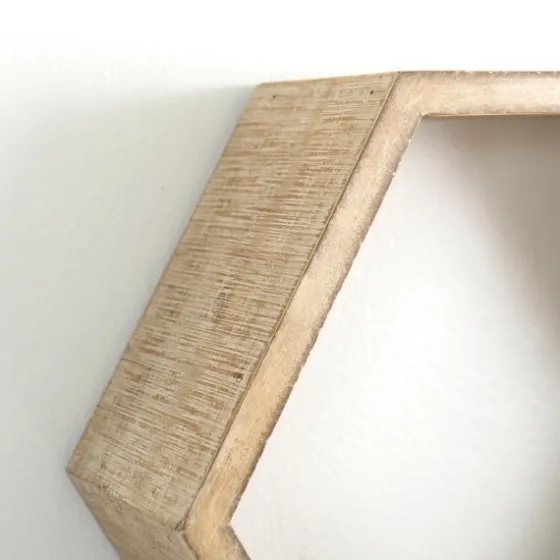 Natural Wood Hexagon Nesting Shelves, Set Of 3-Kirkland's Home Fashion