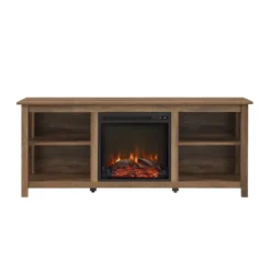 Natural Wood Led Fireplace Media Cabinet-Kirkland's Home Store