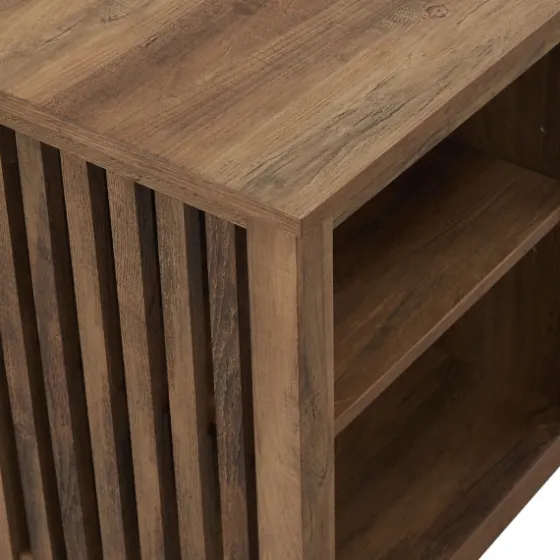 Natural Wood Led Fireplace Media Cabinet-Kirkland's Home Store