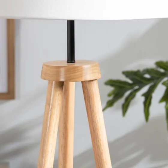 Natural Wood Modern Tripod Floor Lamp-Kirkland's Home Outlet