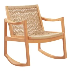 Natural Wood Modern Woven Rocking Chair-Kirkland's Home Flash Sale
