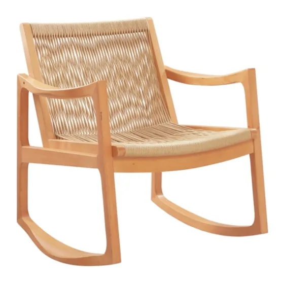 Natural Wood Modern Woven Rocking Chair-Kirkland's Home Flash Sale