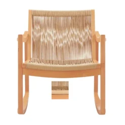 Natural Wood Modern Woven Rocking Chair-Kirkland's Home Flash Sale