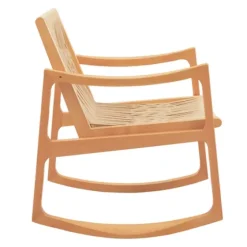 Natural Wood Modern Woven Rocking Chair-Kirkland's Home Flash Sale