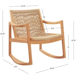 Natural Wood Modern Woven Rocking Chair-Kirkland's Home Flash Sale