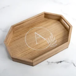 Natural Wood Monogram A Decorative Tray-Kirkland's Home New