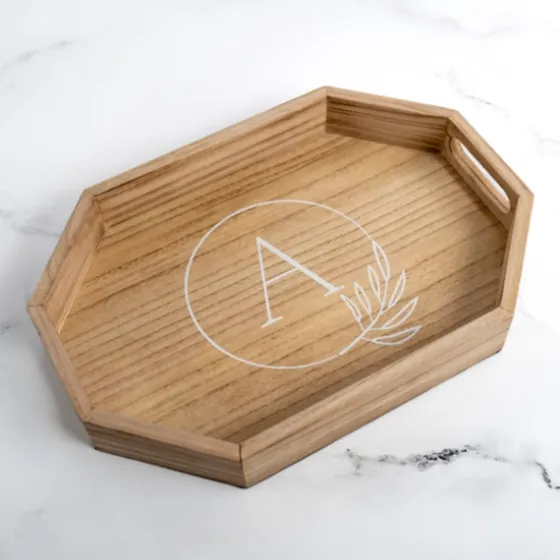 Natural Wood Monogram A Decorative Tray-Kirkland's Home New