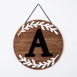Natural Wood Monogram A Wall Plaque-Kirkland's Home New