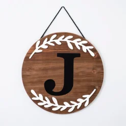Natural Wood Monogram J Wall Plaque-Kirkland's Home Fashion