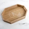 Natural Wood Monogram K Decorative Tray-Kirkland's Home Outlet