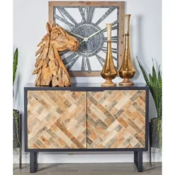 Natural Wood Mosaic Paneling Cabinet-Kirkland's Home New