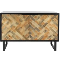 Natural Wood Mosaic Paneling Cabinet-Kirkland's Home New