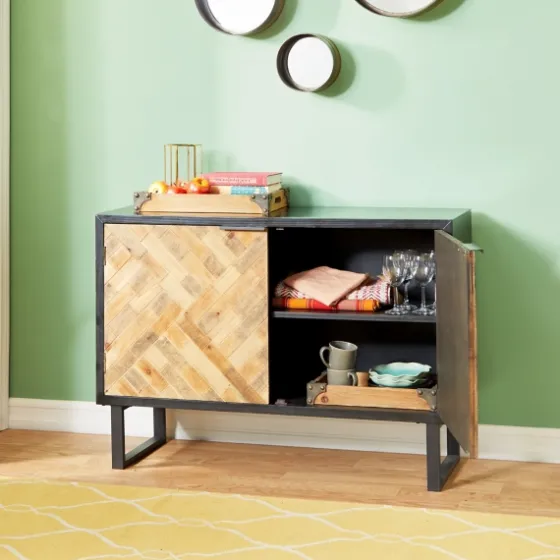 Natural Wood Mosaic Paneling Cabinet-Kirkland's Home New