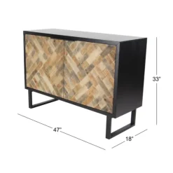 Natural Wood Mosaic Paneling Cabinet-Kirkland's Home New