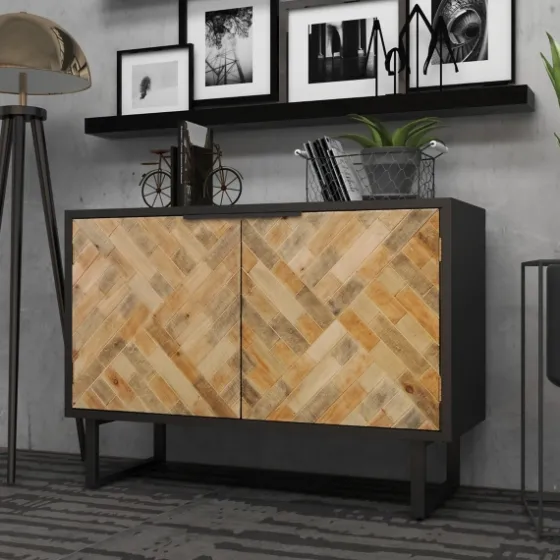 Natural Wood Mosaic Paneling Cabinet-Kirkland's Home New