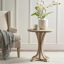 Natural Wood Pedestal Martha Stewart Accent Table-Kirkland's Home New