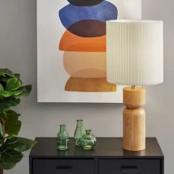 Natural Wood Pleated Shade Table Lamp-Kirkland's Home Cheap