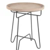 Natural Wood Round Tray Top Accent Table-Kirkland's Home Outlet