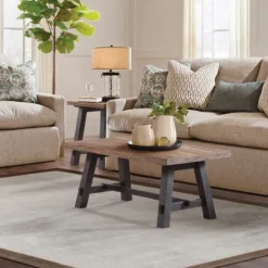 Natural Wood Sawhorse Coffee Table, 42X24 In.-Kirkland's Home Best
