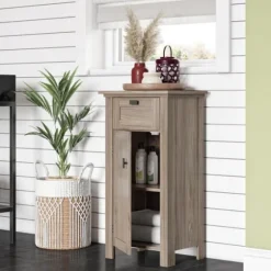 Natural Wood Single Door Cabinet-Kirkland's Home New