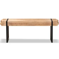 Natural Wood Stack Industrial Bench-Kirkland's Home Online