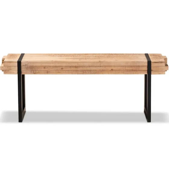 Natural Wood Stack Industrial Bench-Kirkland's Home Online