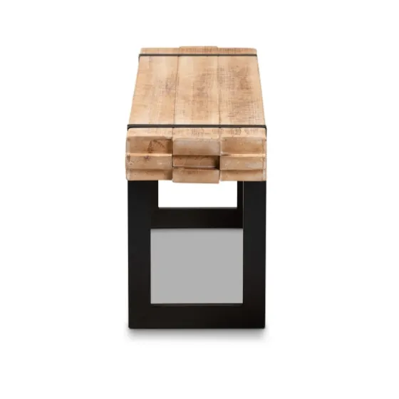 Natural Wood Stack Industrial Bench-Kirkland's Home Online