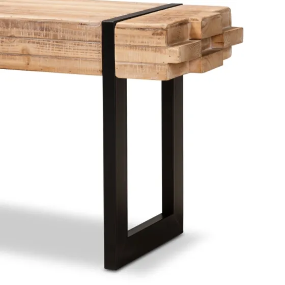 Natural Wood Stack Industrial Bench-Kirkland's Home Online