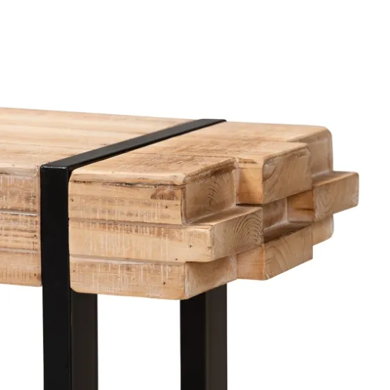 Natural Wood Stack Industrial Bench-Kirkland's Home Online