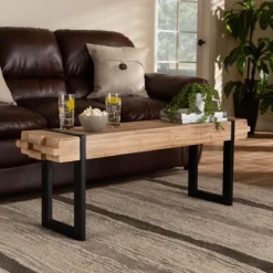 Natural Wood Stack Industrial Bench-Kirkland's Home Online