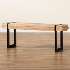 Natural Wood Stack Industrial Bench-Kirkland's Home Online