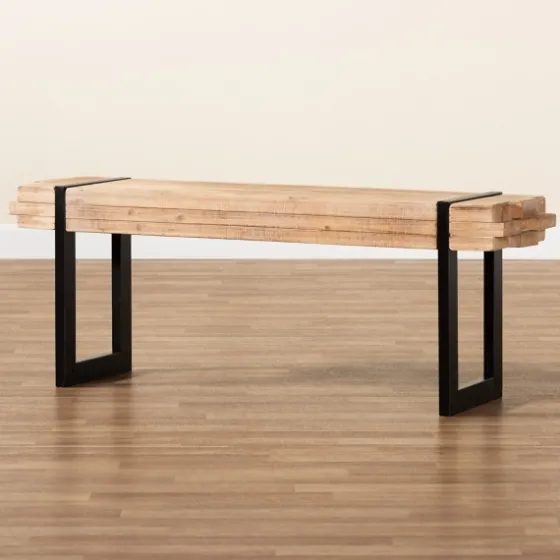 Natural Wood Stack Industrial Bench-Kirkland's Home Online