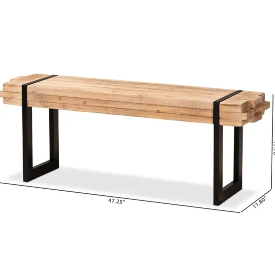Natural Wood Stack Industrial Bench-Kirkland's Home Online