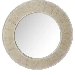 Natural Wood Whitewash Round Frame Mirror-Kirkland's Home Hot