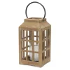 Natural Wood Windowpane Lantern, 17 In.-Kirkland's Home Clearance