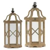 Natural Wood X-Frame Lanterns, Set Of 2-Kirkland's Home Flash Sale