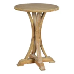 Natural Wooden Arched Base Round Top Accent Table-Kirkland's Home Discount