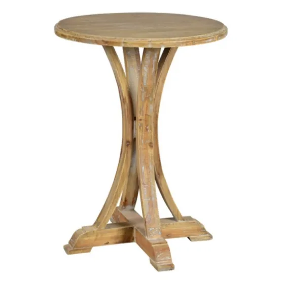 Natural Wooden Arched Base Round Top Accent Table-Kirkland's Home Discount