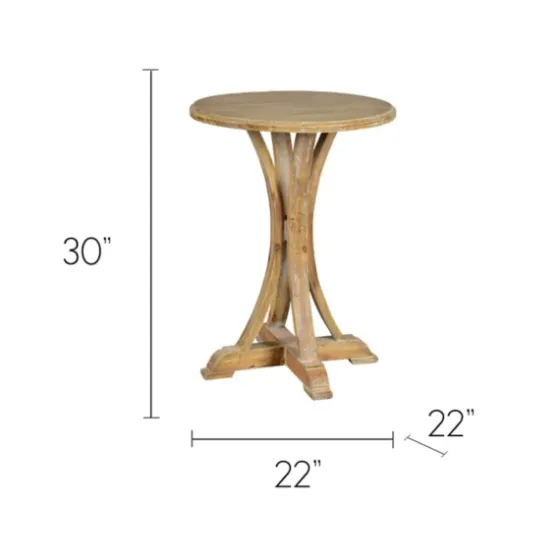 Natural Wooden Arched Base Round Top Accent Table-Kirkland's Home Discount
