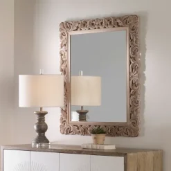 Natural Wooden Beveled Wall Mirror-Kirkland's Home New