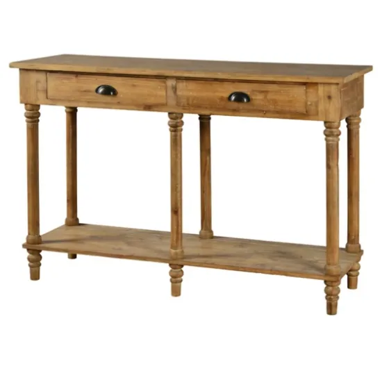 Natural Wooden 2-Drawer Console Table-Kirkland's Home Online