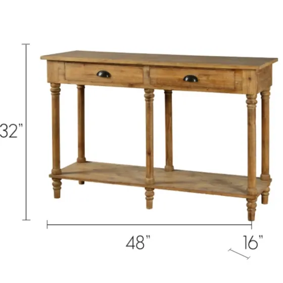 Natural Wooden 2-Drawer Console Table-Kirkland's Home Online
